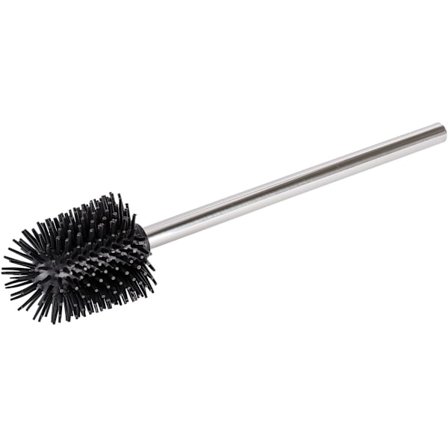 Silikonbørste med rustfritt stålhåndtak Toalettbørste med utskiftbart silikonhode Skinnende