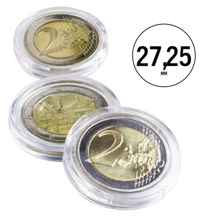 Leuchtturm ULTRA runde møntkapsler til mønt Ø 27,25 mm - 10 stk.
