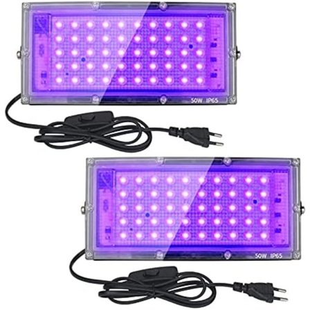 1/2 STK 50W Sort Lys Sort Lys UV Spot Vandtæt IP65 UVA Sort Lys Sort Udendørs