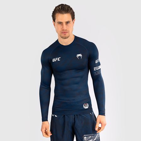 Venum UFC Fusion Men's Performance Long Sleeve Rashguard Oceanic Blue