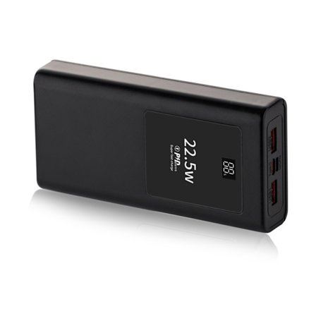 PowerBanks dekselsett 20000mAh mobile ladere innebygd kabel PD22.5W hurtiglading LCD-skjerm skall