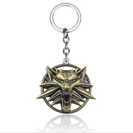 Nyckelring The Witcher Hunter Man Hunting Wolf Head Sign Key Ring Pendant