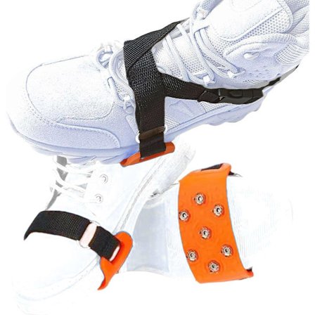 One Fit All Snø- og Isbrodder for Kvinner, Barn eller Menn, Hurtig Slip-On Ispigger Grips for Sko og Støvler Størrelser 3.5-11, Universell Bruk Midt-