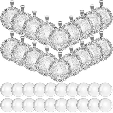 40 stk Rhinestone Bezel Hengerbrett Runde Klar Glass