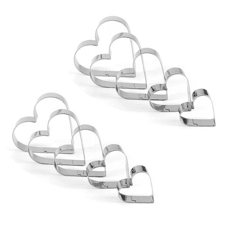 10 st Rostfri Kexform Form Kärlekskaka