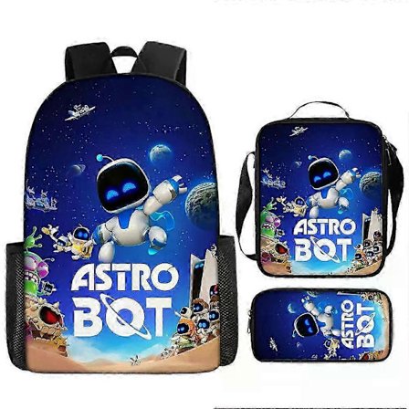 Astro Bot Ryggsekk for Skolen, Robot-Tema Studentveske med Pennal