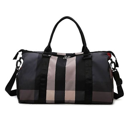 Sport Reisebag Gym Tote Bag, Weekendbag for Fly, Strandbag Overnatting Bag - Svart