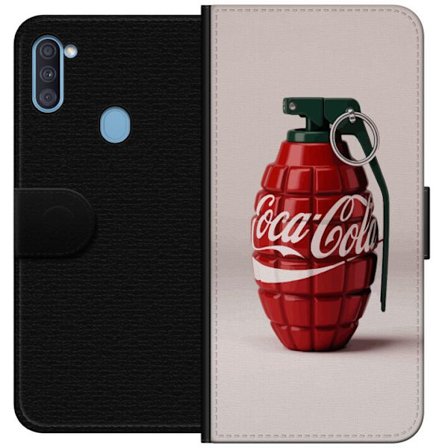 Kompatibel Tegnebogsetui til Samsung Samsung Galaxy A11 Kunstnerisk illustration af Coca Cola granatæble i rødt og grønt, pop art inspireret motiv