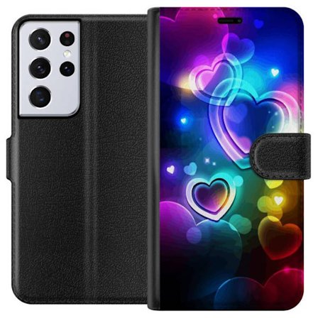 Kompatibelt Lommeboketui til Samsung Samsung Galaxy S21 Ultra 5G NeonKjærlighet