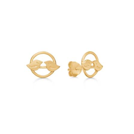 Frk. Lisberg, Lovebird earring Geel, Dames, Maat:ONE Size