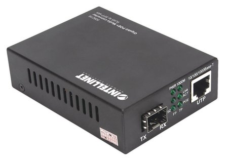 INTELLINET Gigabit PoE+ Media Converter 1x1000Base-T RJ45/1xSFP, PoE+ Injector