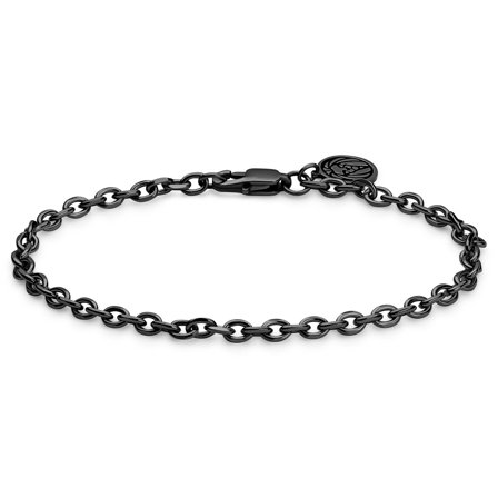 Essentials | Pulsera de cadena de cable en negro metalizado de 4 mm para hombres - Pulseras de acero