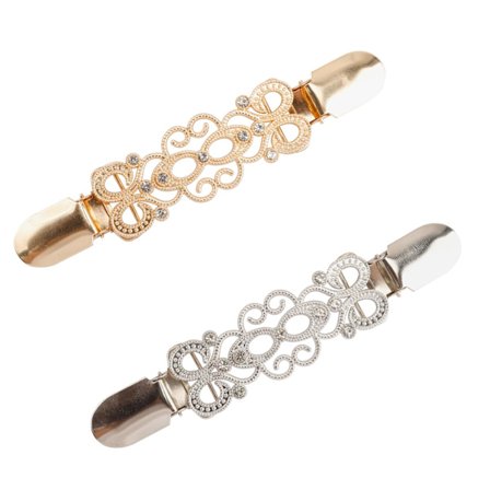 Kjoleclips til ryggen, 2 stk. clips, trøjeclips, sjalclips til kvinder, taljeclips tøjclips-XF27-_OF