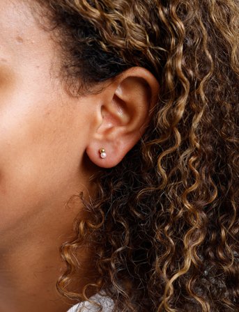 Design Letters Duo Pearl Stud - Goldplated (Set Of 2) - Gold - L:14MM