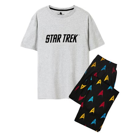 Star Trek Herr Logotyp All-Over Tryck Pyjamas Set M Svart/Grå