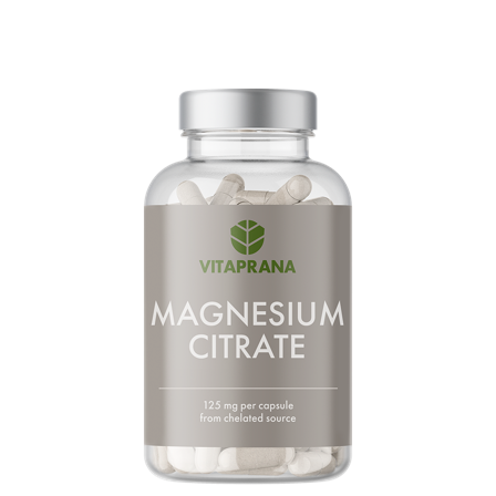 Mineraler Vitaprana Magnesiumcitrat 125 mg 100 kapsler - Bodyman.dk