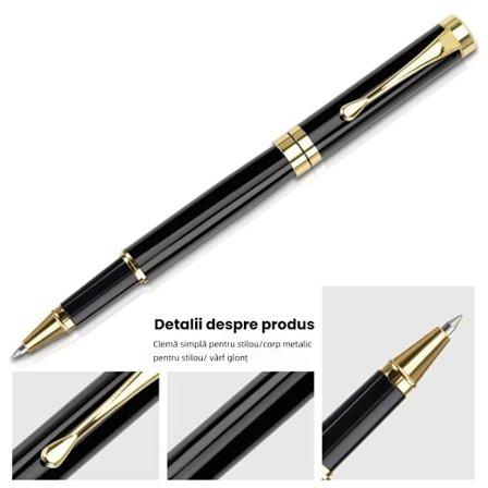 EINNENFFER pennset med refill, Penna + penna + presentförpackning, Metall, Svart, Lämplig för gåvor, presenter etc.