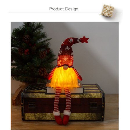 1 Röd Ljusstark Långbent Ansiktslös Juldocka Rudolph Dekor