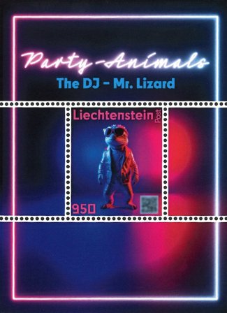 Liechtenstein - Party Animals - The DJ - Mr. Lizard - Kryptofrimærke