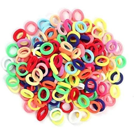 Hårbånd, 200 stk fargerike gummibånd som ikke skader håret