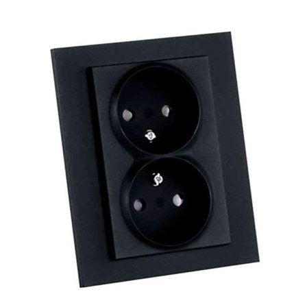 Elko Plus Stikkontakt innfelt, jordet, 2-veis Svart, Strømbrytere & vegguttak