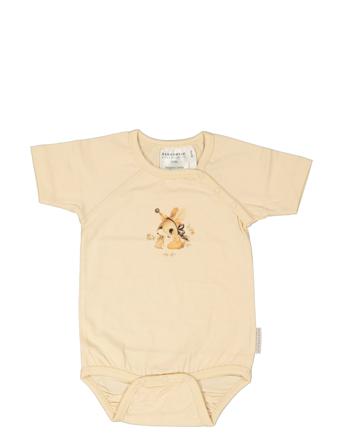 Geggamoja X Mrs Mighetto Bamboo Body S.s Bodies Short-sleeved Beige Geggamoja