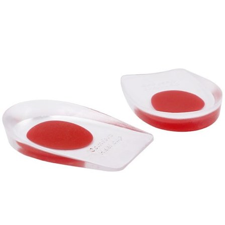 2-pakning Hælinnlegg - Silikon Skoinnlegg - Transparent Rød og Transparent - Blå