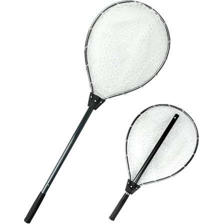 Sammenleggbart teleskopisk fiskehåv i aluminium, sammenleggbart håv med sammenleggbart fiskenett for voksne og barn