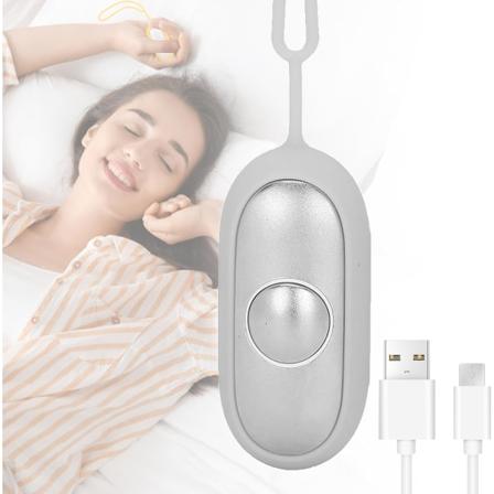 Sömnstödsenhet, sömnlöshet instrument, USB-laddning mikroströmhållande sömninstrument, Mini sömnstöd för ångestlindring stresslindring (grå) Gray