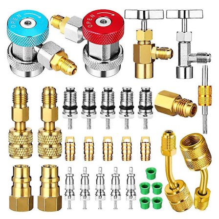 AC R134A Adapter Quick Coupler Kit, R134a Tank Tap Valve R134a til R22/410a til Aircondition Refr