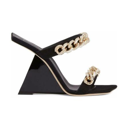 Giuseppe Zanotti Sandalen with Chain Details , Zwart , Dames , Maat: 37 EU