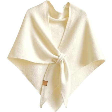 Dameskjerf, Varmt vinterkjerf, Strikket dameskjerf, Halsvarmt skjerf, Cardigan-skjerf, Toppskjerf, Hverdagsskjerf, 185*76cm - Hvit