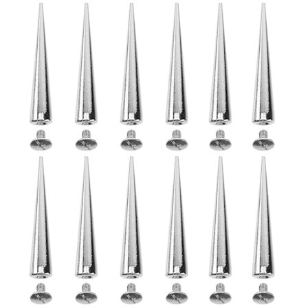 Pakke med 10 solide punk kule pigger metall skinn nagler DIY sølv koniske pigger