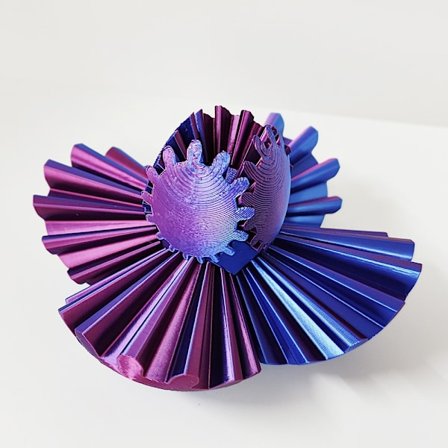 3D-printet Gear Ball Spindekugle Fingertip Legetøj Gear Ball Populært Fingertip Legetøj Stressbold 8 cm