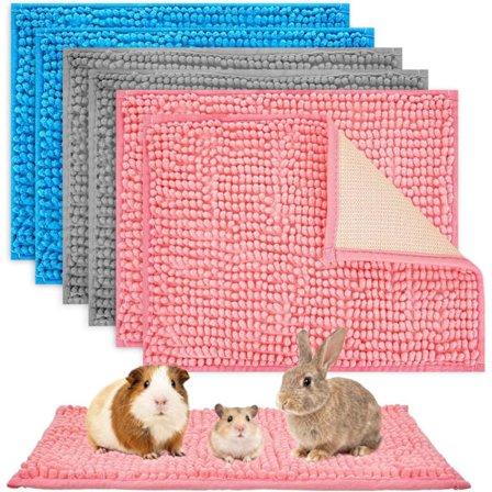 6-pak Marsvin Fleece Bur Liners, 30*50 cm Genanvendelige & Vaskbare Kæledyrs Tisseunderlag til Kaniner, Smådyrs Sengetøj & Sovemåtter