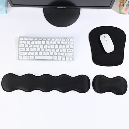 3-pack Musmatta Handledstöd Minnesskum Set Tangentbord Handstöd Laptop 3D Stereo Handkudde Handledstöd Enfärgad (Tangentbord ingår ej)