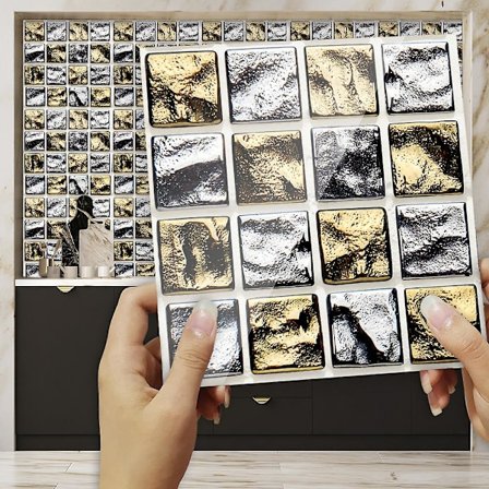 Klæbende flisesklistermærker - Selvklæbende cementflisesklistermærker - Vægdekoration flisesklistermærker til badeværelse og køkken - Klæbende 