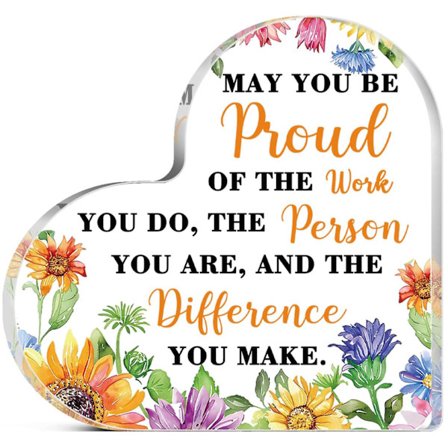 Tackgåvor för kvinnor Akrylplakett Skrivbordsdekor Anställd Uppskattningsgåvor för kollegor Sjuksköterska Kollega Chef Terapeut Grattis Present