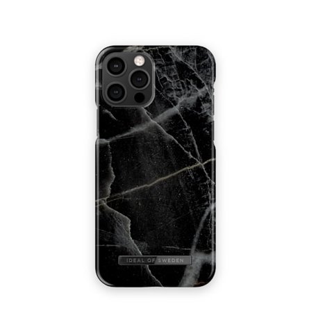 Printed Case MagSafe 12 / 12 Pro Black Thunder Marble