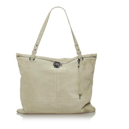 Bottega Veneta Vintage, Pre-owned Suede Leather Tote Bag Grijs, Dames, Maat:ONE Size