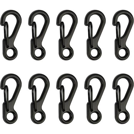 2,5 cm Mini Karabinkrok, Aluminium Nyckelringsklämmor Snabbhake Små Karabinkrokar för Nycklar, Ryggsäck, Fiske, Camping, Utomhus Black