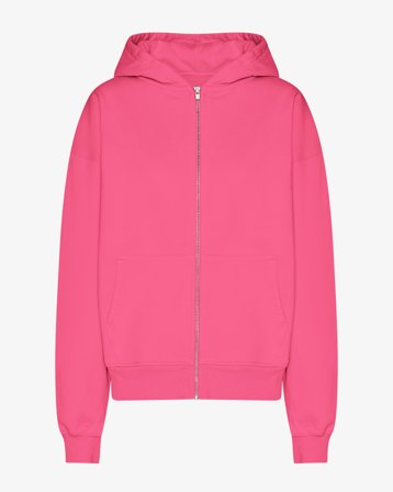 Organic Oversized Zip Hood - Bubblegum Pink XL
