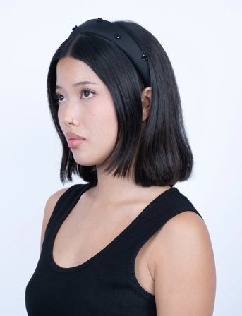SUI AVA Floral Gleam Headband - Black - ONE SIZE