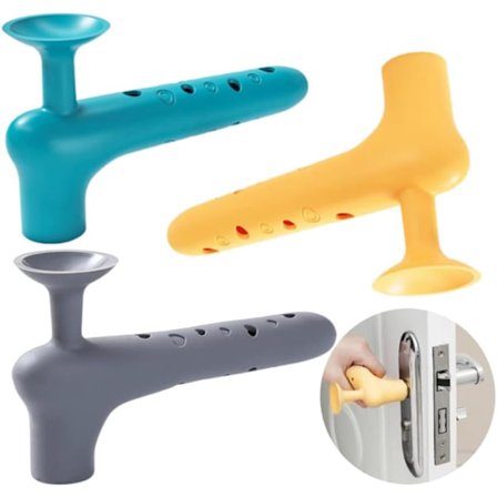 Tre dörrhandtagsöverdrag med sugkoppar, silikondörrhandtag