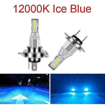 12000k Blå Färg-16000lm 2st H3 Led H4 H1 H11 Hb4 Hb3 9005 9006 Dimljus Motorcykel Strålkastarlampor Bil Auto Ljus 16000lm Nebbia Csp 600 2025 walk