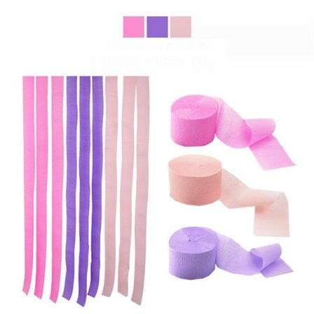 3-pack Bakgrundsdekoration för födelsedagsfest med skrynkligt papper