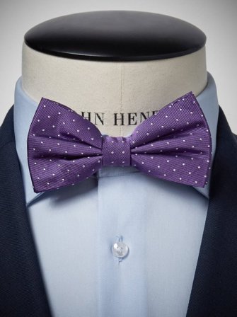 John Henric Men's Violette Gepunktete Fliege Size Pre-tied