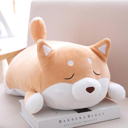 Bedårande Shiba Inu Hundplyschkudde - Brun - 35 Cm