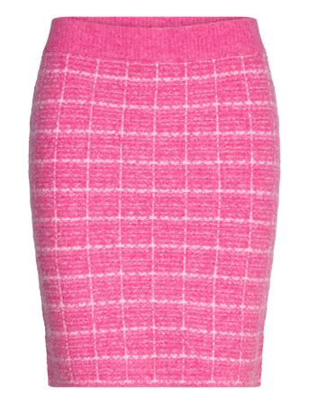 Viaudrey Check Knit Skirt /Ka Pink Vila
