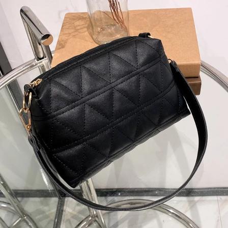 Damväska Trend Nytt Lyxigt Mode Rhombic Chain Kvinnlig Crossbody-väska Axelremsväska Mobiltelefon Handväska 169-Black-2
